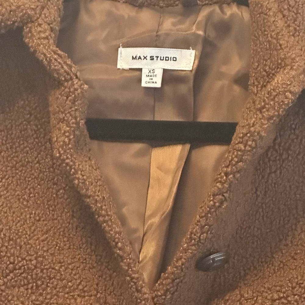 Max Studio Brown Teddy Jacket - image 2